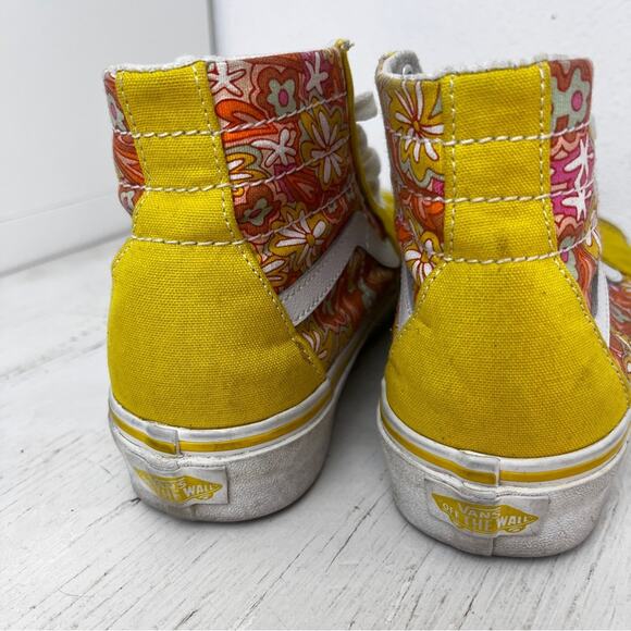 Vans Sk8-Hi Tapered Psychedelic Resort Passion yellow floral High-Top Sneakers - Picture 6 of 11